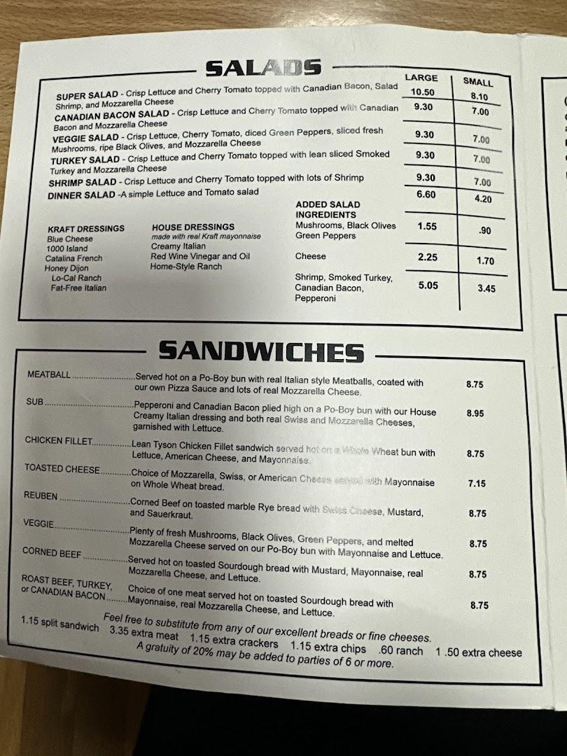 Tiny Tim's Pizza Menu image 3
